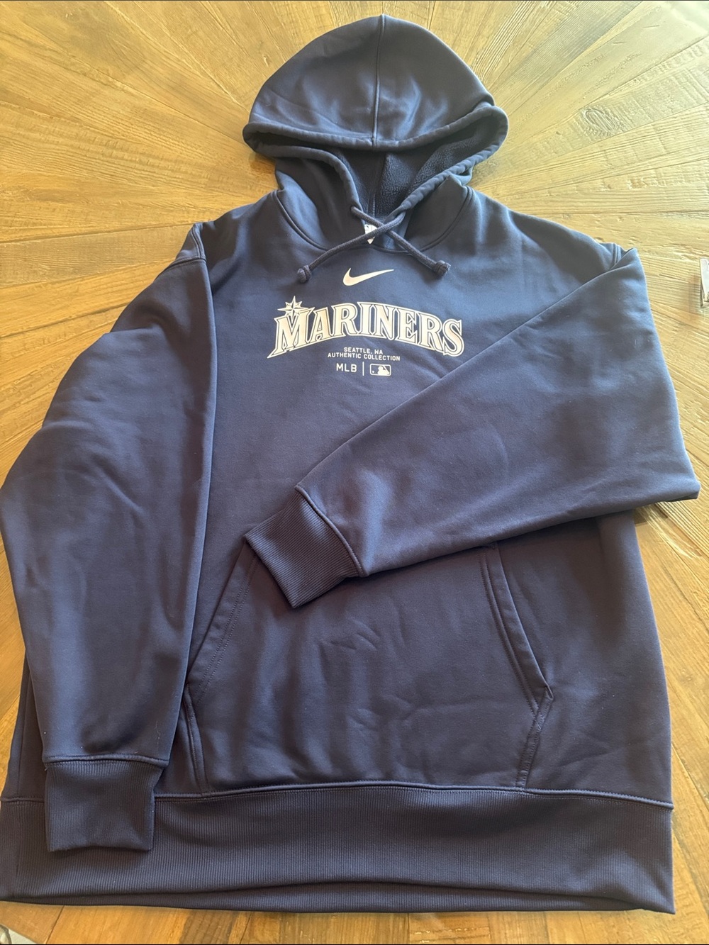 Nike Mariners Navy Hooded Pullover Sweatshirt